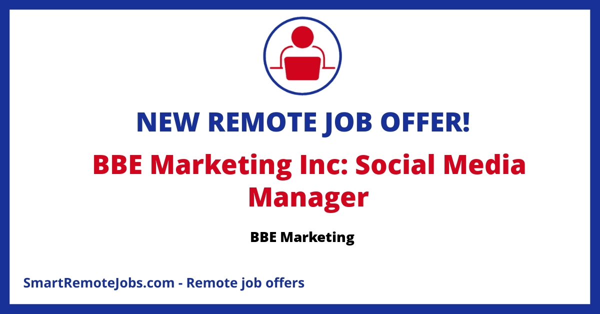 Join BBE Marketing as a Social Media Manager & create viral content for TikTok, Instagram & Twitter. Expert in IG Reels & TikToks? Apply now and lead our digital storytelling!