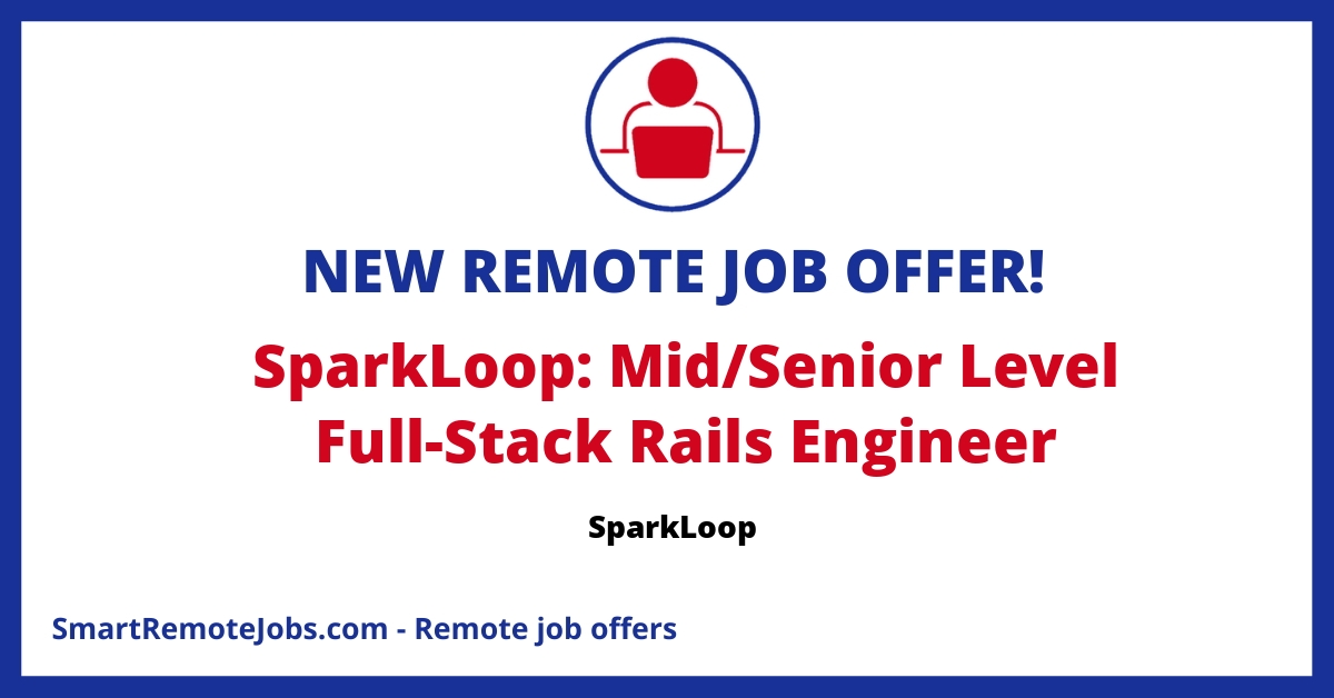 Join SparkLoop as an engineer and shape the future of newsletter growth. Work remotely with a lean team and drive major platform features. Apply now.