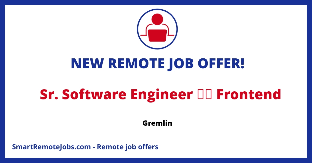 Senior Software Engineering, Frontend role at Gremlin. Shape the internet’s reliability through developing Chaos Engineering tooling.