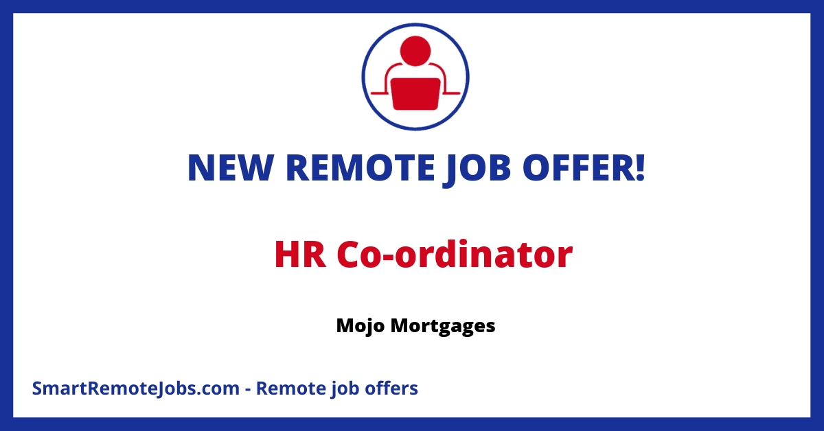 Join Mojo Mortgages, a rapidly growing UK mortgage broker on a mission to innovate. Seeking HR talent for a flexible, part-time remote role.