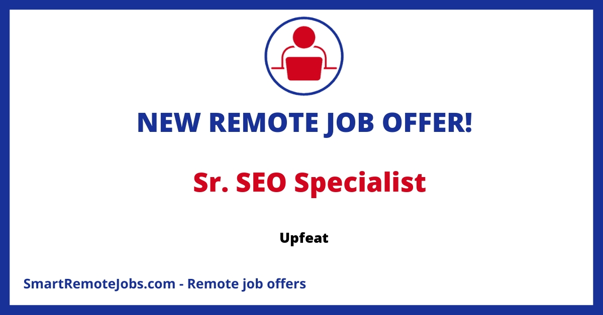 Join Upfeat's mission to lead in online deals! Help expand our global reach as a Senior SEO Specialist, driving growth and championing best practices.