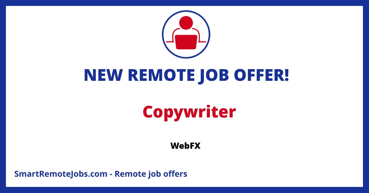 Join WebFX, a leading digital marketing agency, and engage in fulfilling remote writing opportunities with a dynamic team. Grow your career from anywhere!