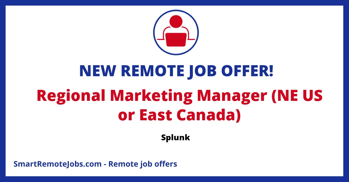 Join Splunk, the leader in secure digital systems, as a Regional Marketing Manager driving growth in AMER regions with strong, data-driven marketing.